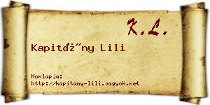 Kapitány Lili névjegykártya