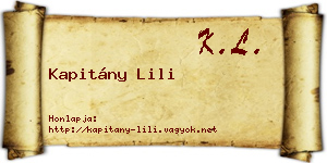 Kapitány Lili névjegykártya