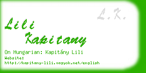 lili kapitany business card